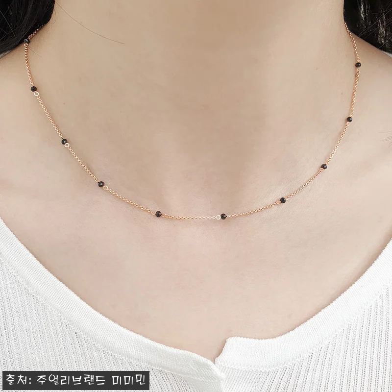 14K 브티닝 블랙스피넬 컷팅볼 초커 관련 이미지 1