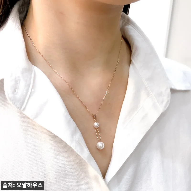 14k 컷팅 클립 진주 목걸이 OPP 관련 이미지 1