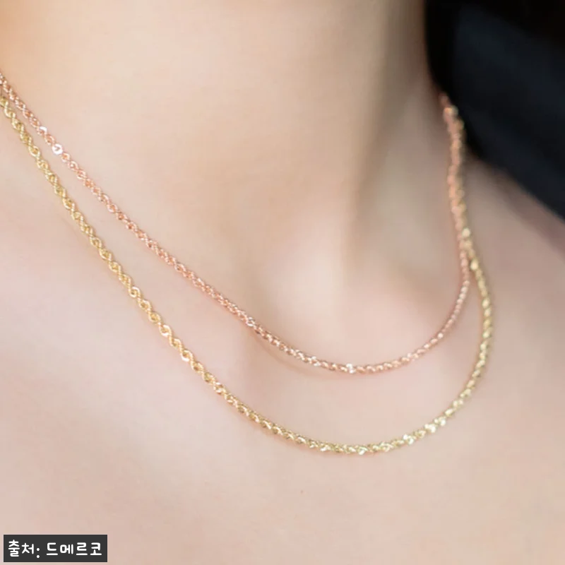 14K 18K 이태리 로프 체인 목걸 관련 이미지 3