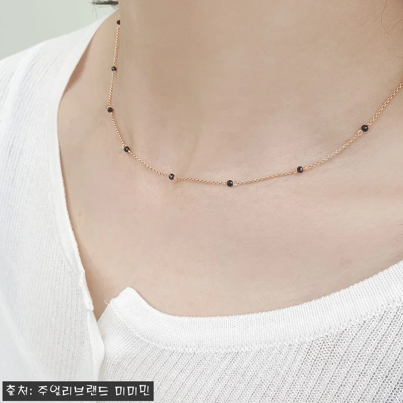 14K 브티닝 블랙스피넬 컷팅볼 초커 관련 이미지 3