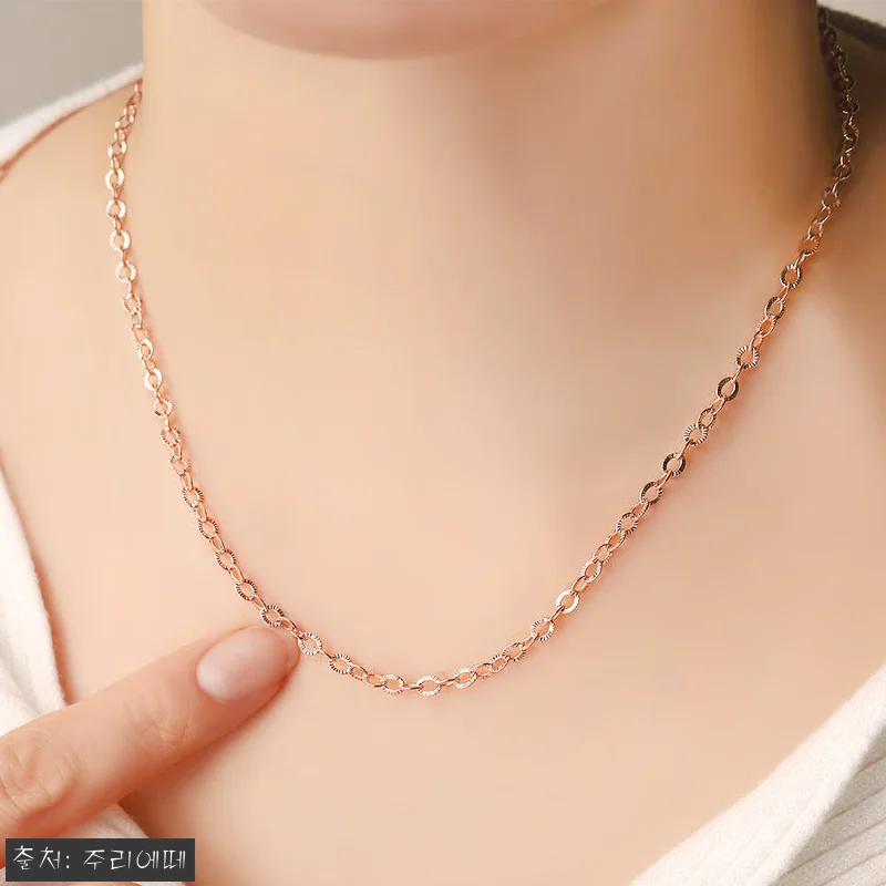 14K 18K 여자 로즈골드 데일리 볼드 할로우 4mm 아우라 체인 금목걸이, 45% 할인으로 눈여겨볼 이슈템 10 14K 18K 여자 로즈골드 데일리 관련 이미지 3