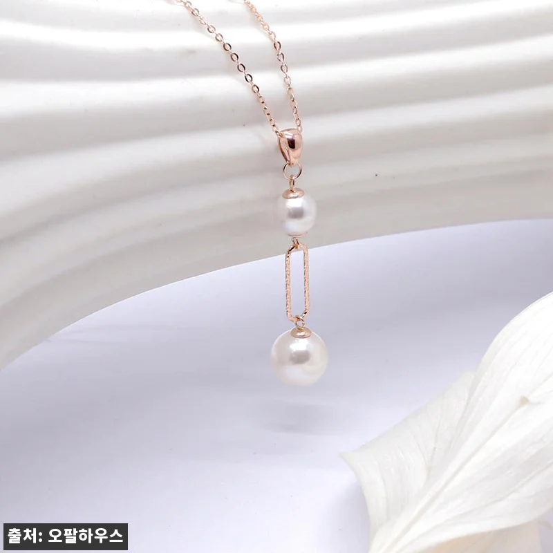 14k 컷팅 클립 진주 목걸이 OPP 관련 이미지 3