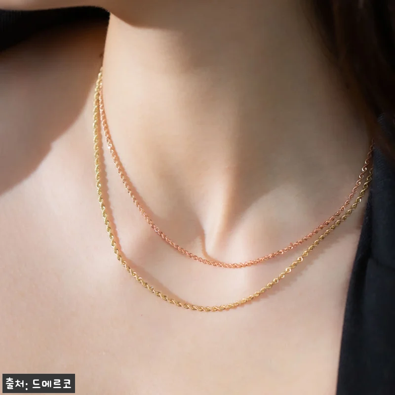 14K 18K 이태리 로프 체인 목걸 관련 이미지 4