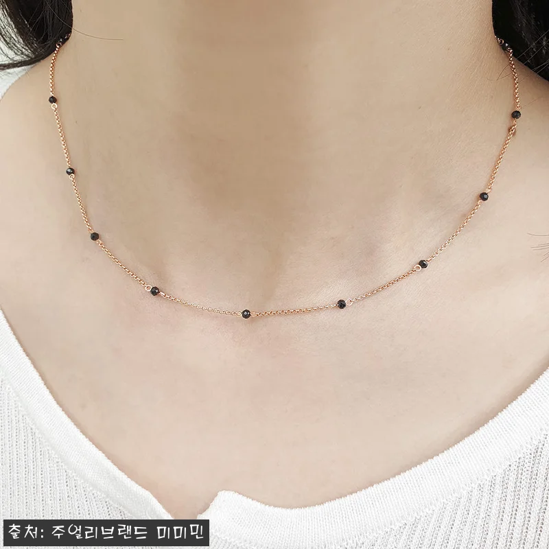 14K 브티닝 블랙스피넬 컷팅볼 초커 관련 이미지 4