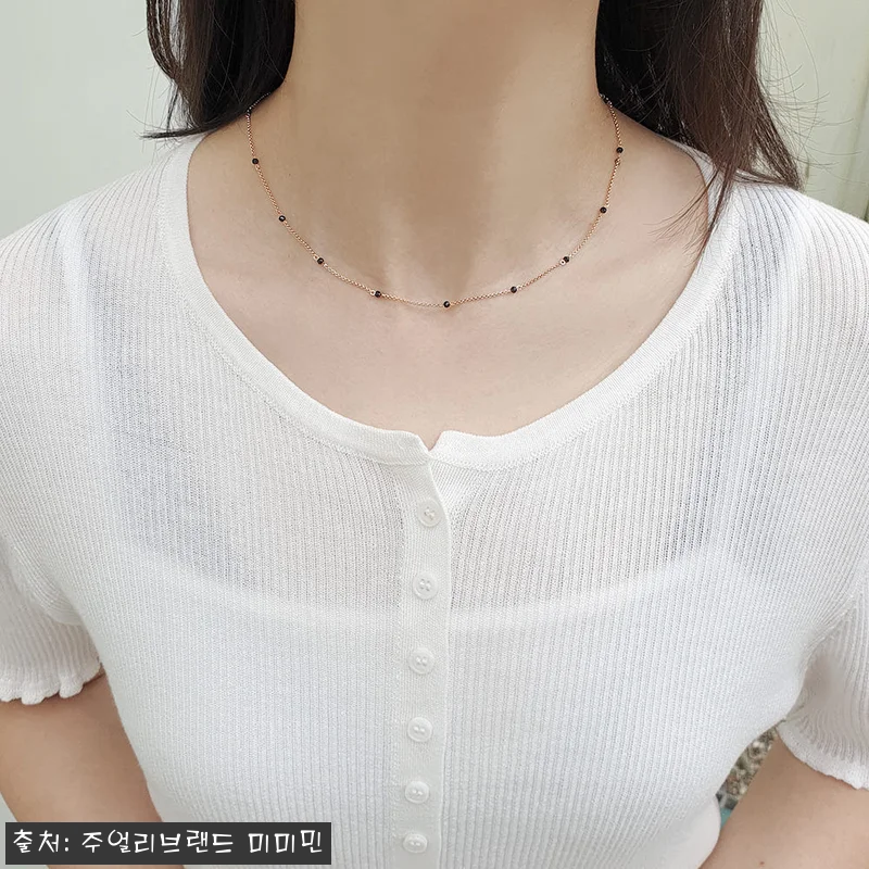 14K 브티닝 블랙스피넬 컷팅볼 초커 관련 이미지 5