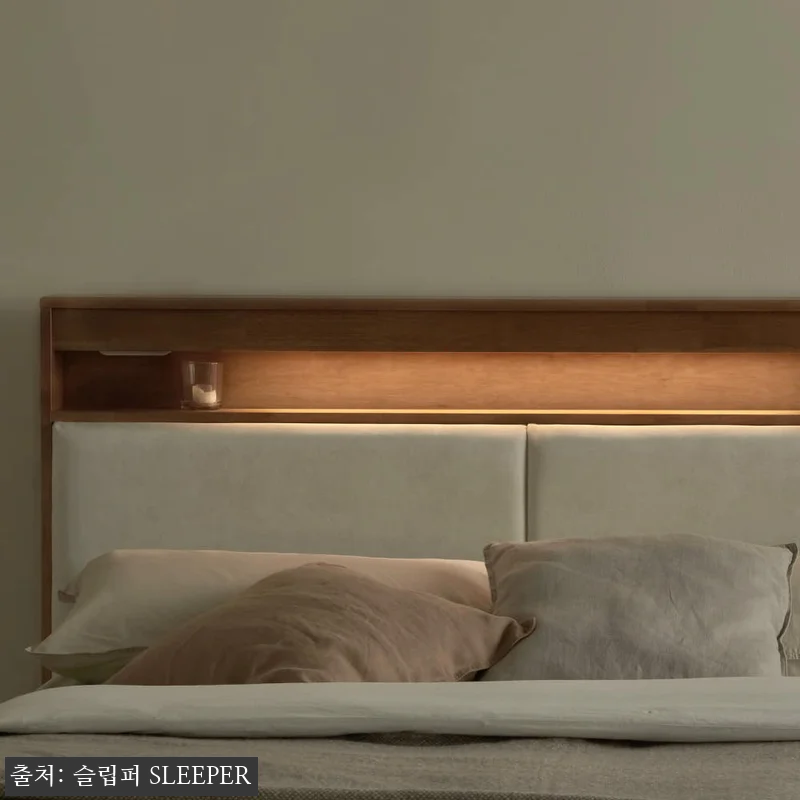 슬립퍼 스웨이드 원목 수납 침대프레임 관련 이미지 6