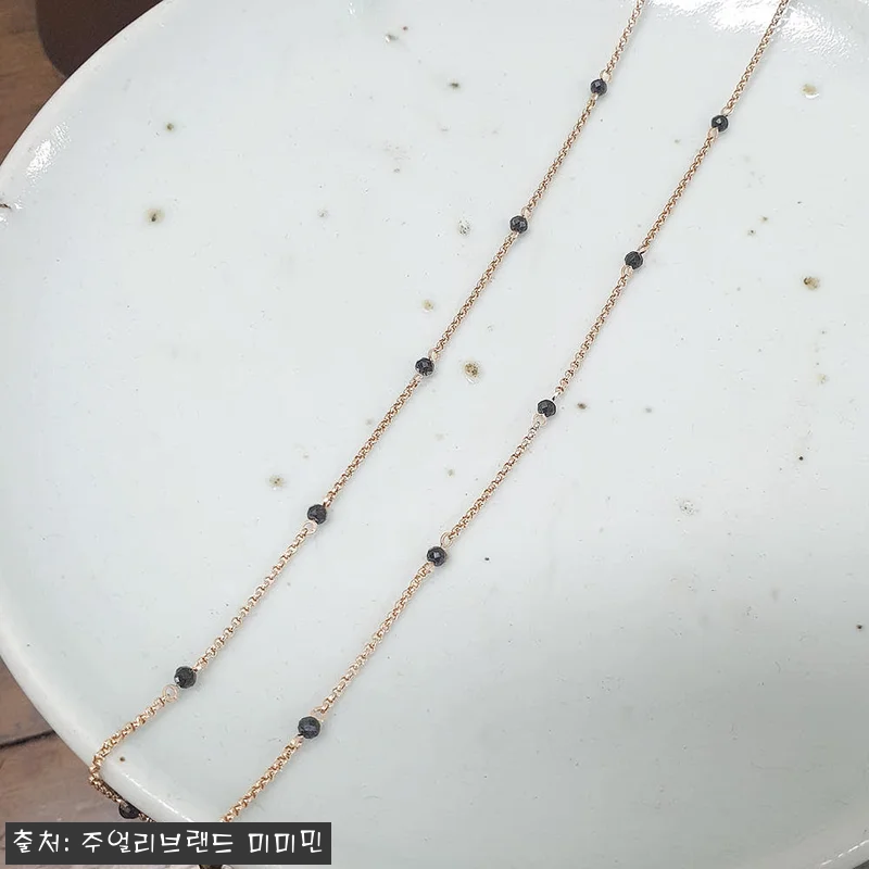 14K 브티닝 블랙스피넬 컷팅볼 초커 관련 이미지 6