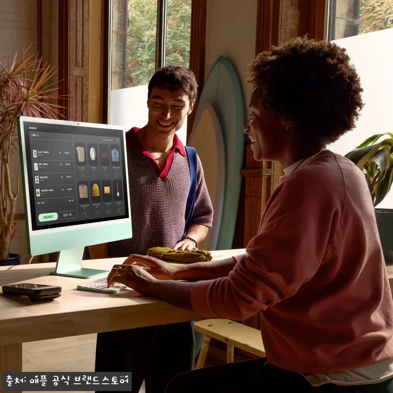 애플 아이맥 24 M4 실버, 책상 관련 이미지 7