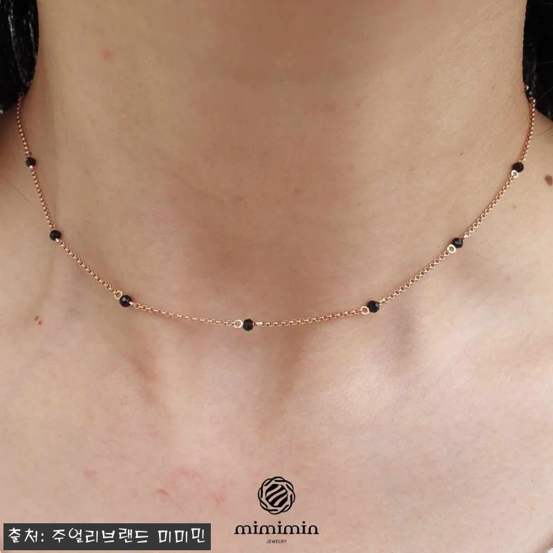 14K 브티닝 블랙스피넬 컷팅볼 초커 관련 이미지 10