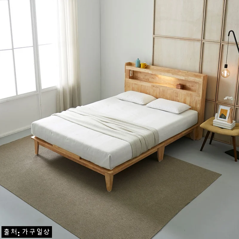 파라곤 평상형 LED 원목 침대 프레임 슈퍼싱글 내추럴, 침실 분위기 바꾸기 전 꼭 볼 구매 체크 후기