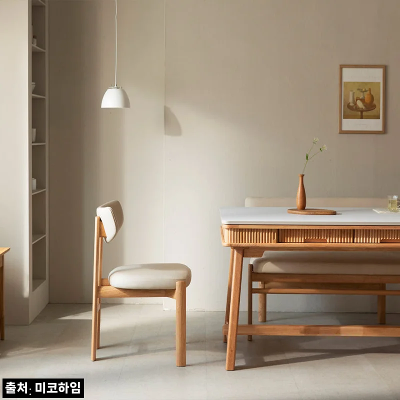 미코하임 비너스 17T 양면 포세린 세라믹 식탁 1600 내추럴, 수납까지 챙긴 4인 식탁 찐후기