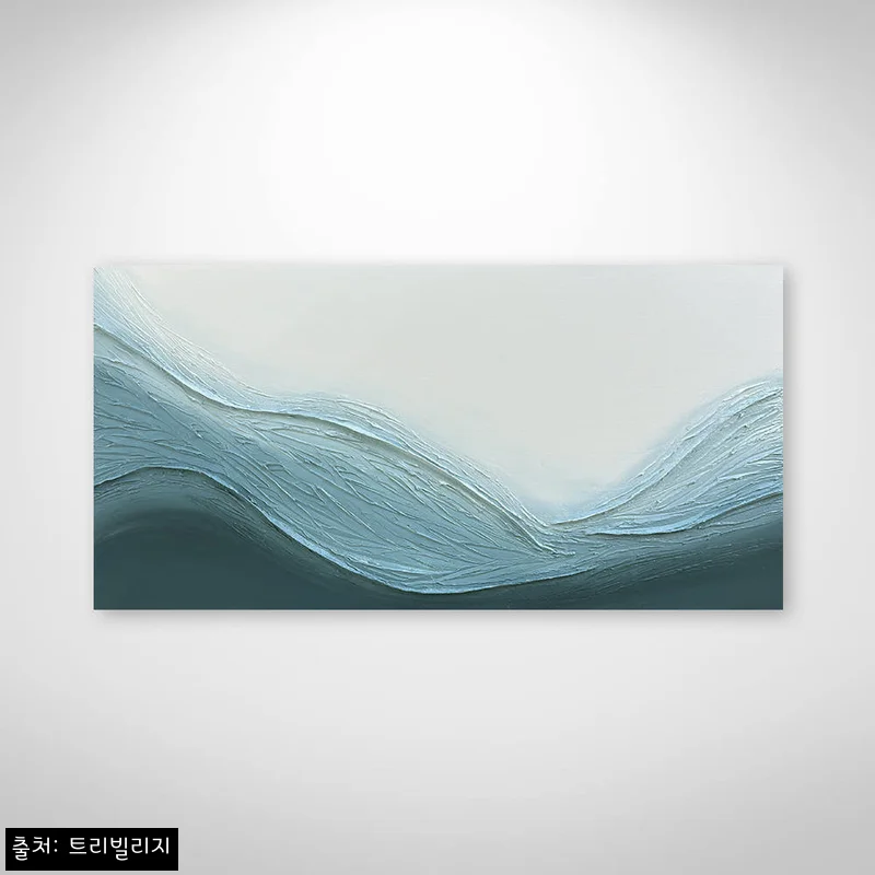 [Gallery Edition] 그린 블루 텍스처 아트 대형 그림 액자, 비어 보이던 공간에 취향을 더하는 인테리어 이슈템