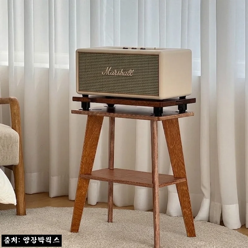 양장박웍스 스피커 스탠드 방진마운트 에디션, 마샬 감성을 깔끔하게 완성하는 우드 받침대 구매 전 체크 후기