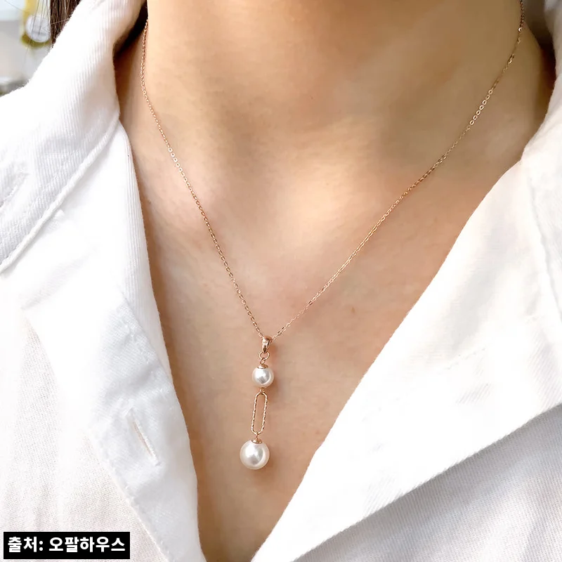 14k 컷팅 클립 진주 목걸이 OPPN0166, 로즈골드 포인트 주얼리로 눈여겨볼 이유